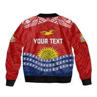 Personalised Kiribati Independence Day Sleeve Zip Bomber Jacket Flag Style LT7 - Polynesian Pride