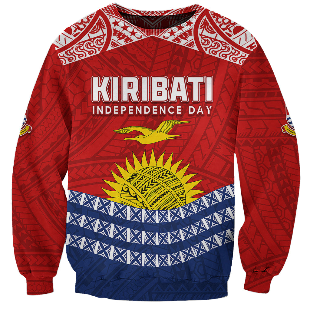 Personalised Kiribati Independence Day Sweatshirt Flag Style LT7 Unisex Red - Polynesian Pride