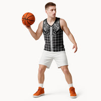 Hawai'i Paniolo Motif Black Basketball Jersey Floral Palaka Print LT7 - Polynesian Pride