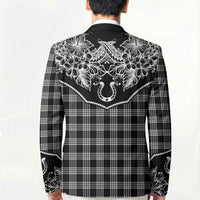 Hawai'i Paniolo Motif Black Blazer Floral Palaka Print LT7 - Polynesian Pride