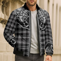 Hawai'i Paniolo Motif Black Bomber Puffer Jacket Floral Palaka Print LT7 - Polynesian Pride