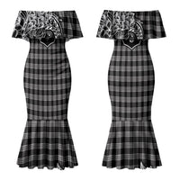 Hawai'i Paniolo Motif Black Couples Matching Mermaid Dress and Hawaiian Shirt Floral Palaka Print LT7 - Polynesian Pride