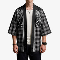 Hawai'i Paniolo Motif Black Kimono Floral Palaka Print LT7 - Polynesian Pride