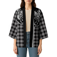 Hawai'i Paniolo Motif Black Kimono Floral Palaka Print LT7 - Polynesian Pride