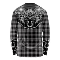Hawai'i Paniolo Motif Black Long Sleeve Shirt Floral Palaka Print LT7 - Polynesian Pride