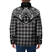 Hawai'i Paniolo Motif Black Padded Jacket Floral Palaka Print LT7 - Polynesian Pride