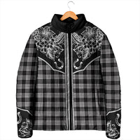 Hawai'i Paniolo Motif Black Padded Jacket Floral Palaka Print LT7 - Polynesian Pride