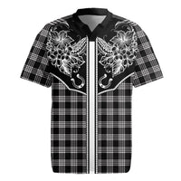 Hawai'i Paniolo Motif Black Rugby Jersey Floral Palaka Print LT7 Black - Polynesian Pride