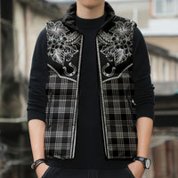 Hawai'i Paniolo Motif Black Sleeveless Puffer Jacket Floral Palaka Print LT7 - Polynesian Pride