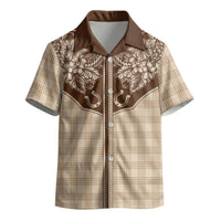 Hawai'i Paniolo Motif Leather Brown Kid Hawaiian Shirt Floral Palaka Print LT7 - Polynesian Pride