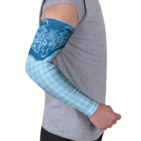 Hawai'i Paniolo Motif Deep Blue Arm Sleeves Floral Palaka Print LT7 - Polynesian Pride