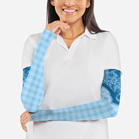 Hawai'i Paniolo Motif Deep Blue Arm Sleeves Floral Palaka Print LT7 - Polynesian Pride