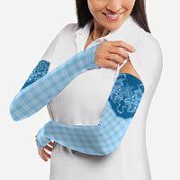 Hawai'i Paniolo Motif Deep Blue Arm Sleeves Floral Palaka Print LT7 - Polynesian Pride