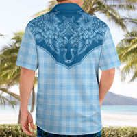 Hawai'i Paniolo Motif Deep Blue Hawaiian Shirt Floral Palaka Print LT7 - Polynesian Pride