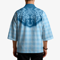 Hawai'i Paniolo Motif Deep Blue Kimono Floral Palaka Print LT7 - Polynesian Pride