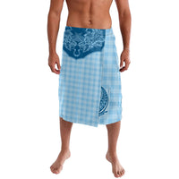 Hawai'i Paniolo Motif Deep Blue Lavalava Floral Palaka Print LT7 Navy Blue - Polynesian Pride