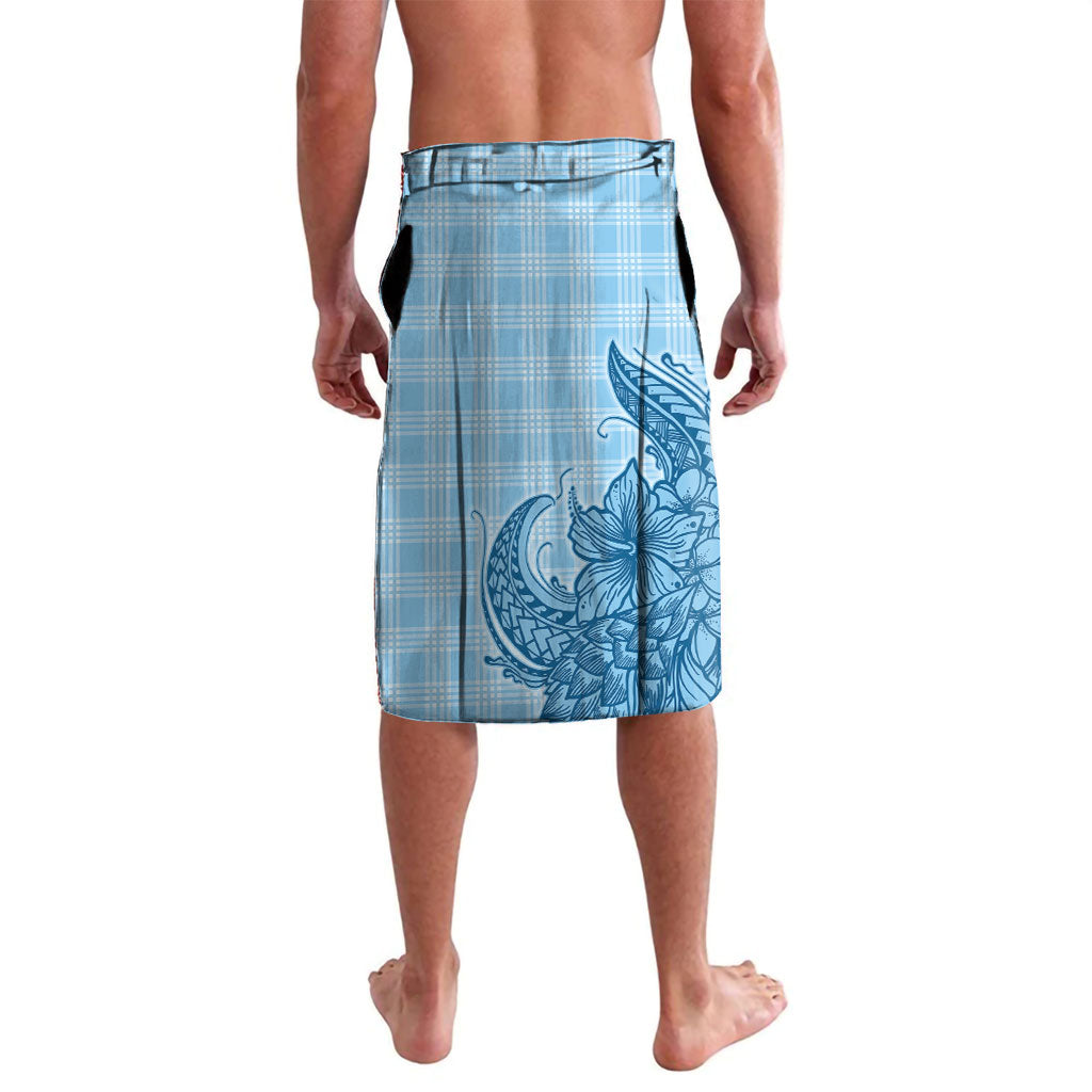 Hawai'i Paniolo Motif Deep Blue Lavalava Floral Palaka Print LT7 - Polynesian Pride