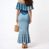 Hawai'i Paniolo Motif Deep Blue Mermaid Dress Floral Palaka Print LT7 - Polynesian Pride