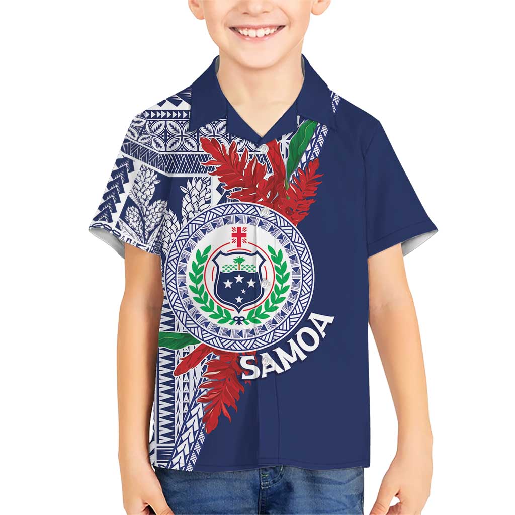 Samoa Rugby Personalized Kid Hawaiian Shirt Toa Samoa Myriad Siapo