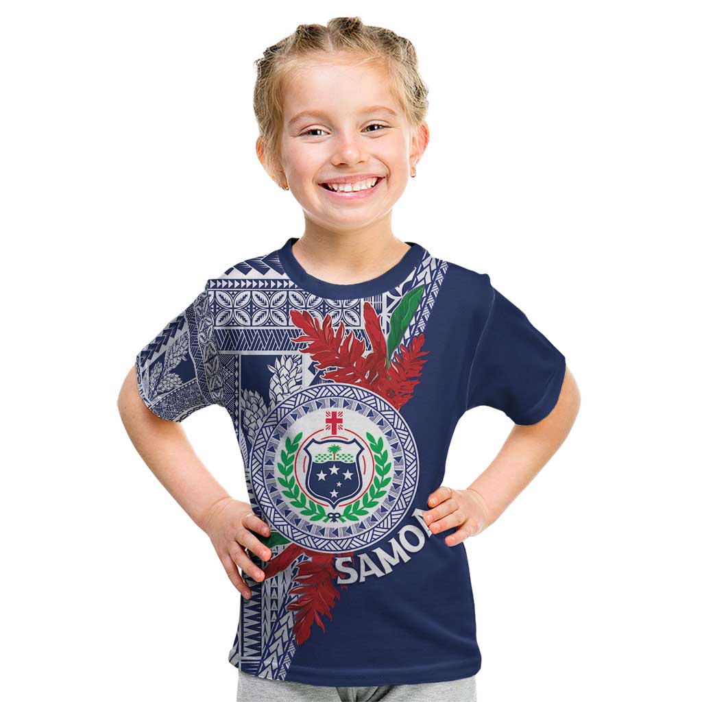 Samoa Rugby Personalized Kid T Shirt Toa Samoa Myriad Siapo