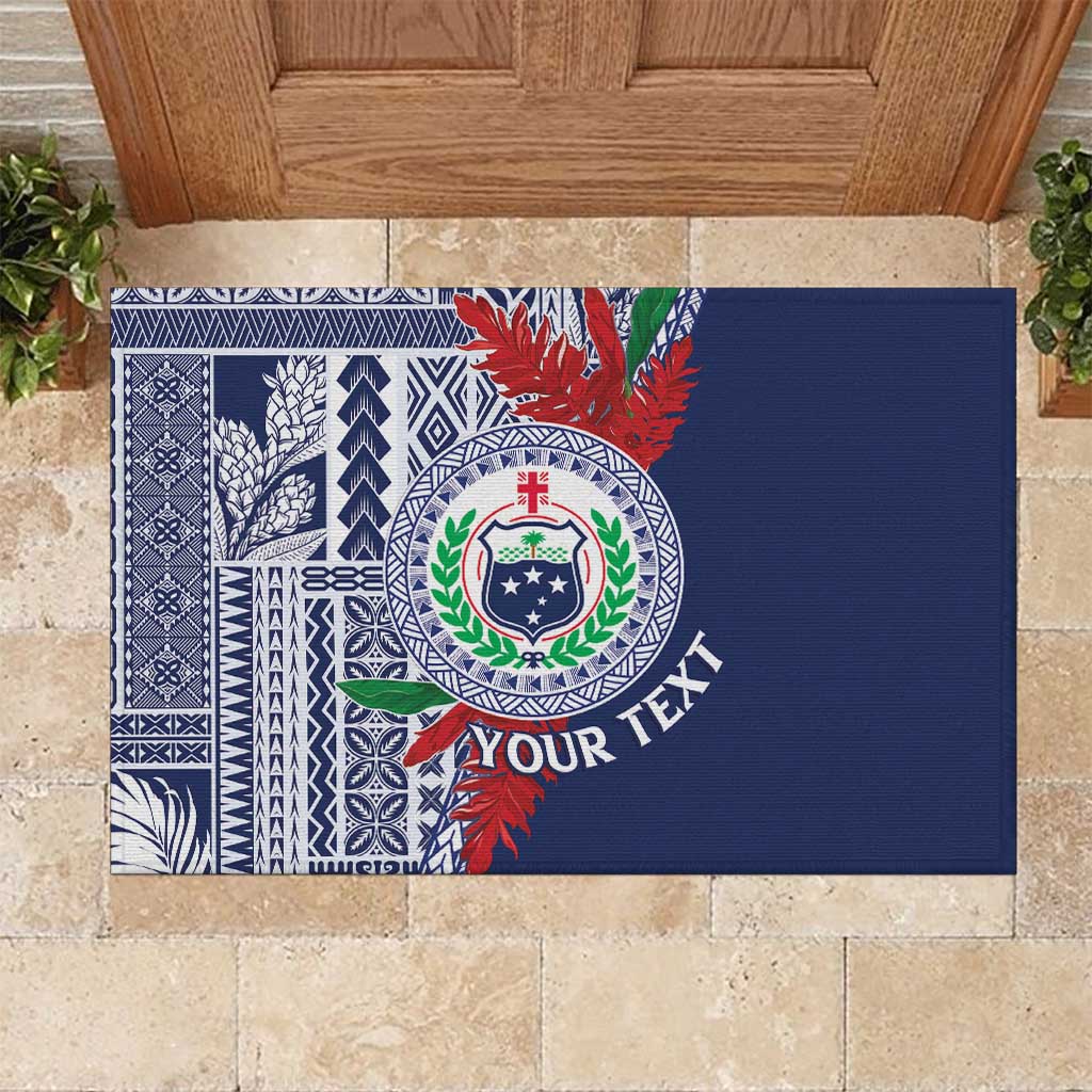 Samoa Rugby Personalized Rubber Doormat Toa Samoa Myriad Siapo