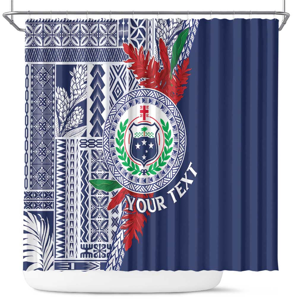 Samoa Rugby Personalized Shower Curtain Toa Samoa Myriad Siapo