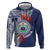 Samoa Rugby Personalized Zip Hoodie Toa Samoa Myriad Siapo