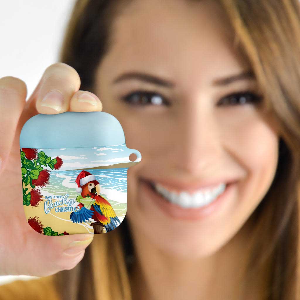 Have A Very Beach Christmas AirPods Case Parrot By Lehua Flower LT7 Art - Polynesian Pride