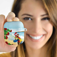 Have A Very Beach Christmas AirPods Case Parrot By Lehua Flower LT7 Art - Polynesian Pride