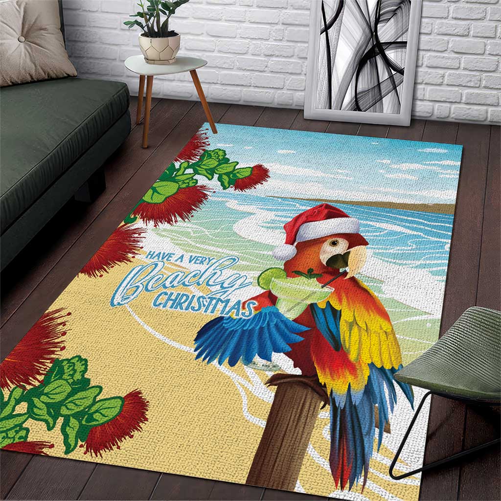 Have A Very Beach Christmas Area Rug Parrot By Lehua Flower - Polynesian Pride