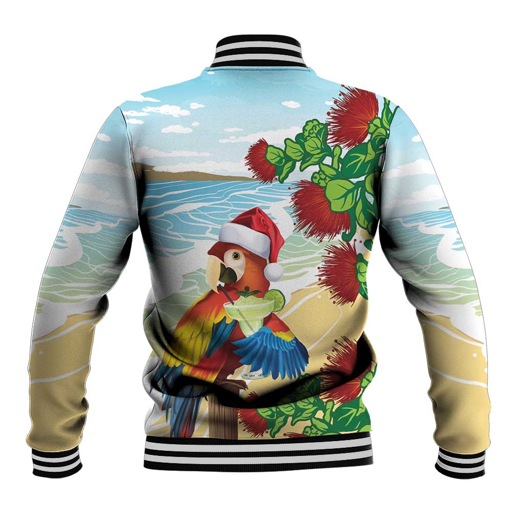 Have A Very Beach Christmas Baseball Jacket Parrot By Lehua Flower LT7 - Polynesian Pride