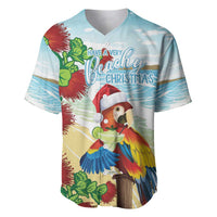 Have A Very Beach Christmas Baseball Jersey Parrot By Lehua Flower - Polynesian Pride