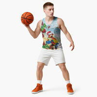 Have A Very Beach Christmas Basketball Jersey Parrot By Lehua Flower LT7 - Polynesian Pride