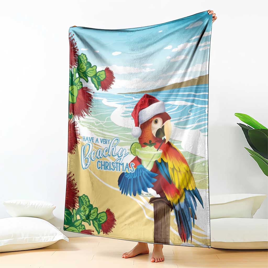 Have A Very Beach Christmas Blanket Parrot By Lehua Flower - Polynesian Pride