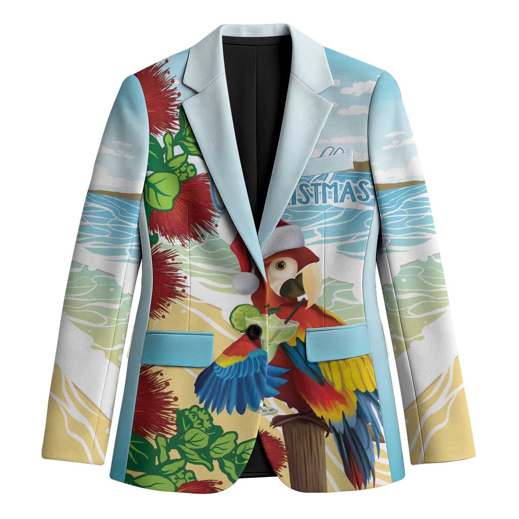 Have A Very Beach Christmas Blazer Parrot By Lehua Flower - Polynesian Pride