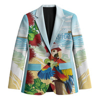 Have A Very Beach Christmas Blazer Parrot By Lehua Flower LT7 Unisex Art - Polynesian Pride