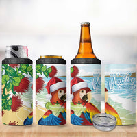 Have A Very Beach Christmas 4 in 1 Can Cooler Tumbler Parrot By Lehua Flower LT7 - Polynesian Pride