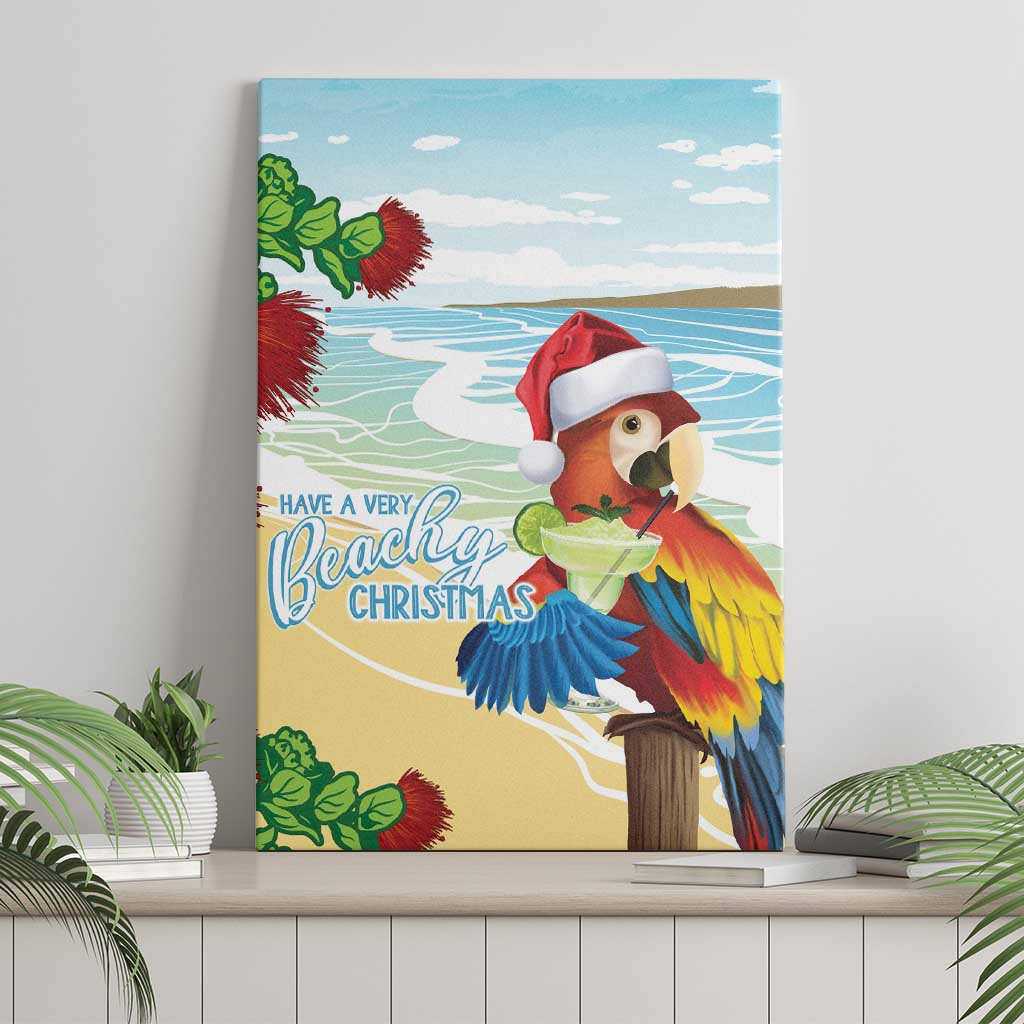 Have A Very Beach Christmas Canvas Wall Art Parrot By Lehua Flower LT7 - Polynesian Pride