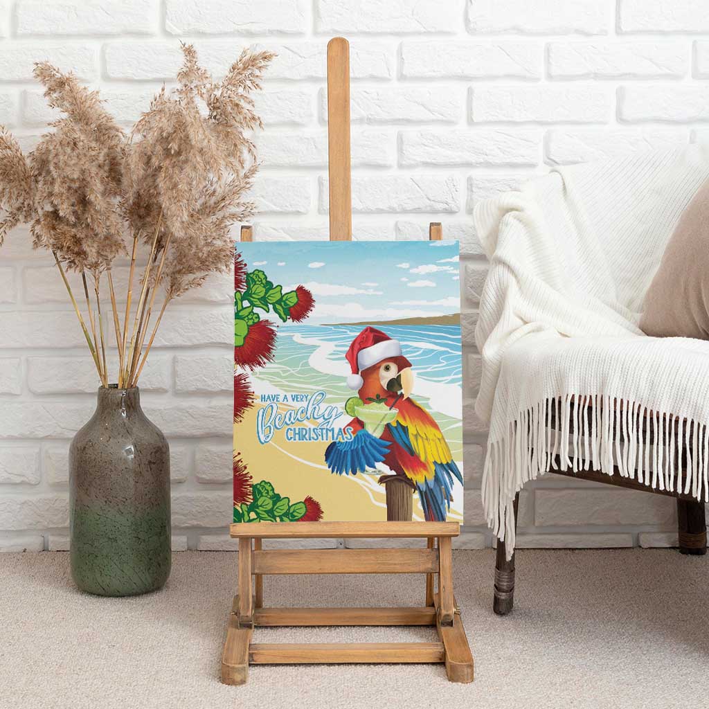 Have A Very Beach Christmas Canvas Wall Art Parrot By Lehua Flower LT7 - Polynesian Pride