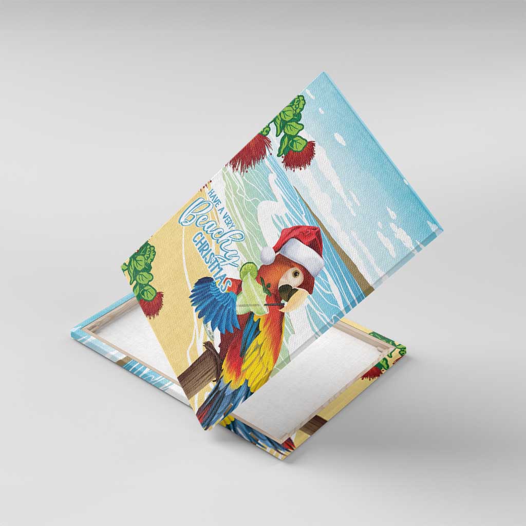 Have A Very Beach Christmas Canvas Wall Art Parrot By Lehua Flower LT7 With Frame Art - Polynesian Pride