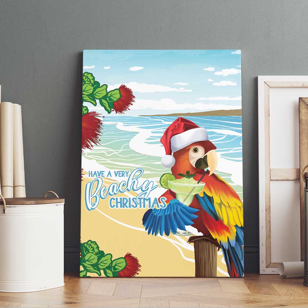 Have A Very Beach Christmas Canvas Wall Art Parrot By Lehua Flower LT7 - Polynesian Pride