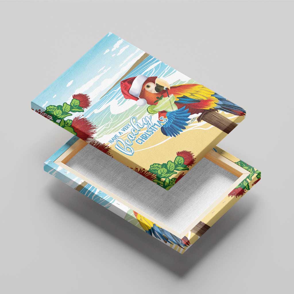 Have A Very Beach Christmas Canvas Wall Art Parrot By Lehua Flower LT7 - Polynesian Pride