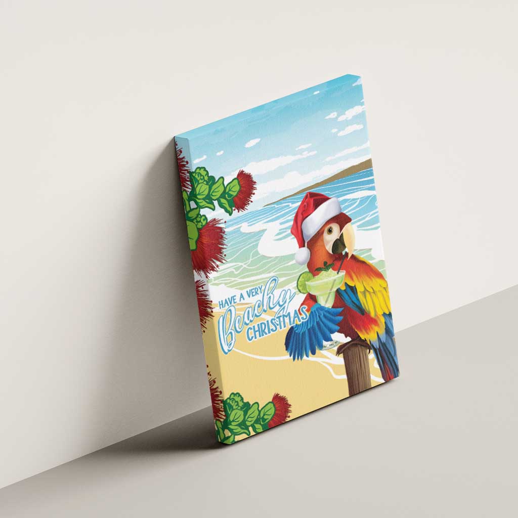 Have A Very Beach Christmas Canvas Wall Art Parrot By Lehua Flower LT7 - Polynesian Pride