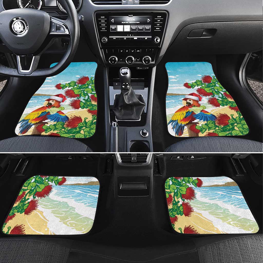 Have A Very Beach Christmas Car Mats Parrot By Lehua Flower LT7 Set 4pcs Art - Polynesian Pride