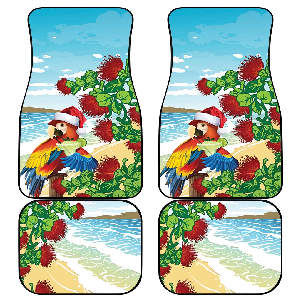 Have A Very Beach Christmas Car Mats Parrot By Lehua Flower LT7 - Polynesian Pride