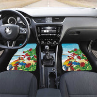 Have A Very Beach Christmas Car Mats Parrot By Lehua Flower LT7 Set 2pcs - Front Art - Polynesian Pride
