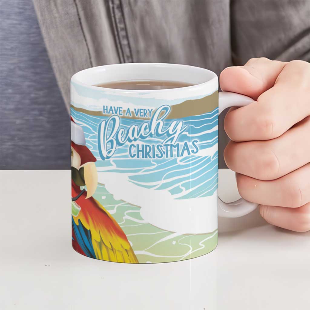 Have A Very Beach Christmas Ceramic Mug Parrot By Lehua Flower LT7 - Polynesian Pride