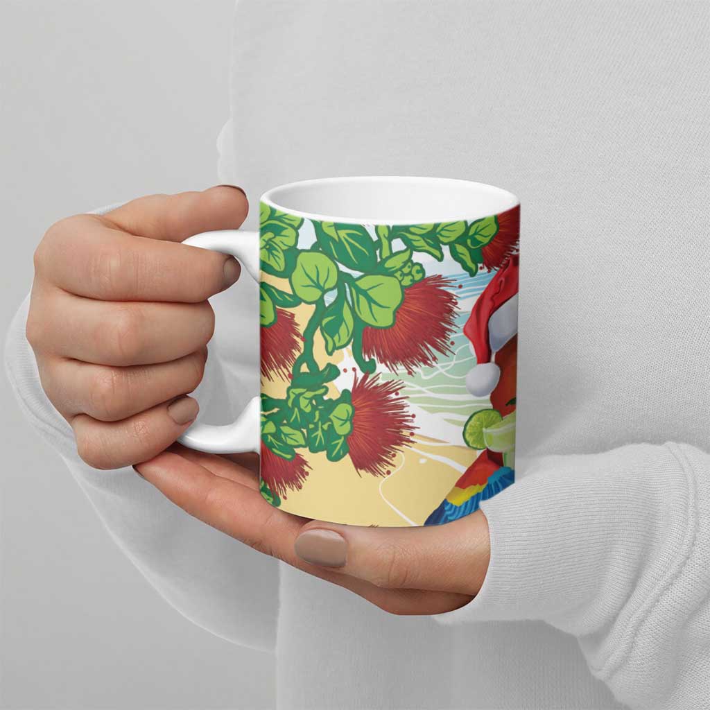 Have A Very Beach Christmas Ceramic Mug Parrot By Lehua Flower LT7 - Polynesian Pride