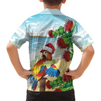 Have A Very Beach Christmas Family Matching Long Sleeve Bodycon Dress and Hawaiian Shirt Parrot By Lehua Flower - Polynesian Pride