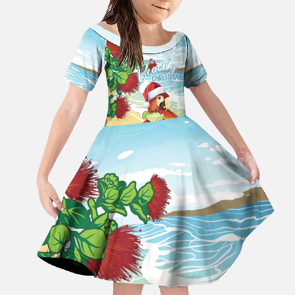 Have A Very Beach Christmas Family Matching Long Sleeve Bodycon Dress and Hawaiian Shirt Parrot By Lehua Flower - Polynesian Pride